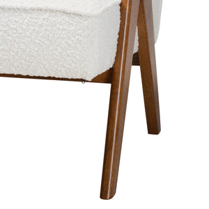   Modern European furniture - Cream Boucle Japandi Accent Armchair - www.oroa.com | Oroa.com