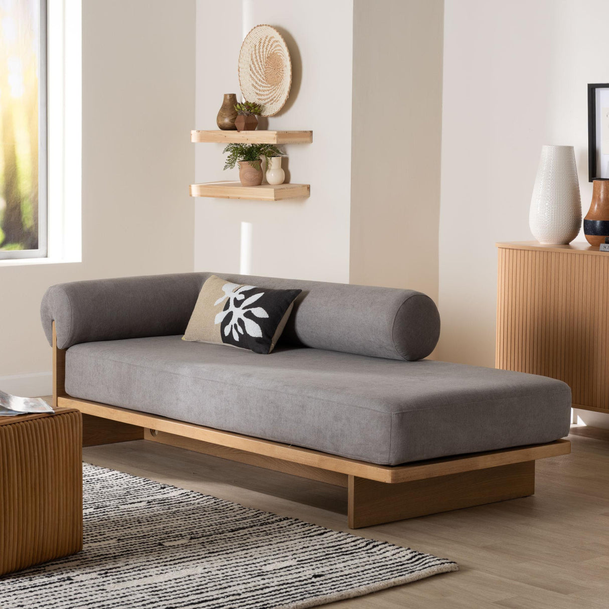   Modern European furniture - Gray Left-Arm Chaise Lounge - www.oroa.com | Oroa.com