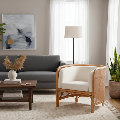   Modern European furniture - Curved Woven Rattan Accent Chair - www.oroa.com | Oroa.com