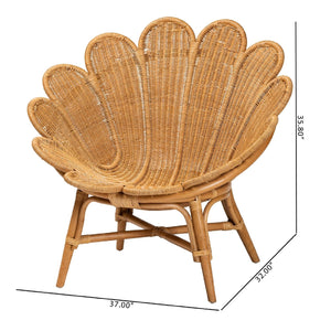   Modern European furniture - Scalloped Rattan Boho Accent Chair - www.oroa.com | Oroa.com