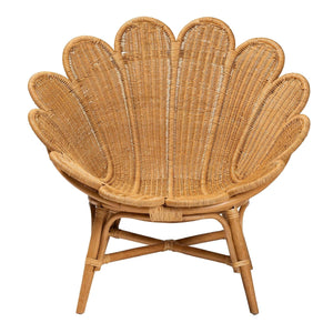   Modern European furniture - Scalloped Rattan Boho Accent Chair - www.oroa.com | Oroa.com