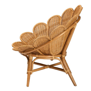   Modern European furniture - Scalloped Rattan Boho Accent Chair - www.oroa.com | Oroa.com