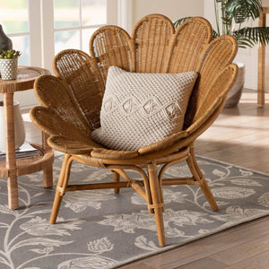   Modern European furniture - Scalloped Rattan Boho Accent Chair - www.oroa.com | Oroa.com
