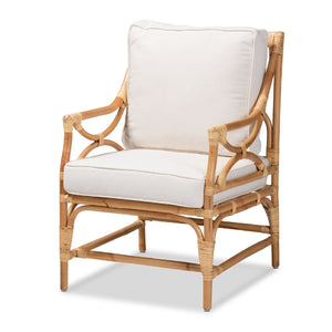   Modern European furniture - White Padded Rattan Accent Chair - www.oroa.com | Oroa.com