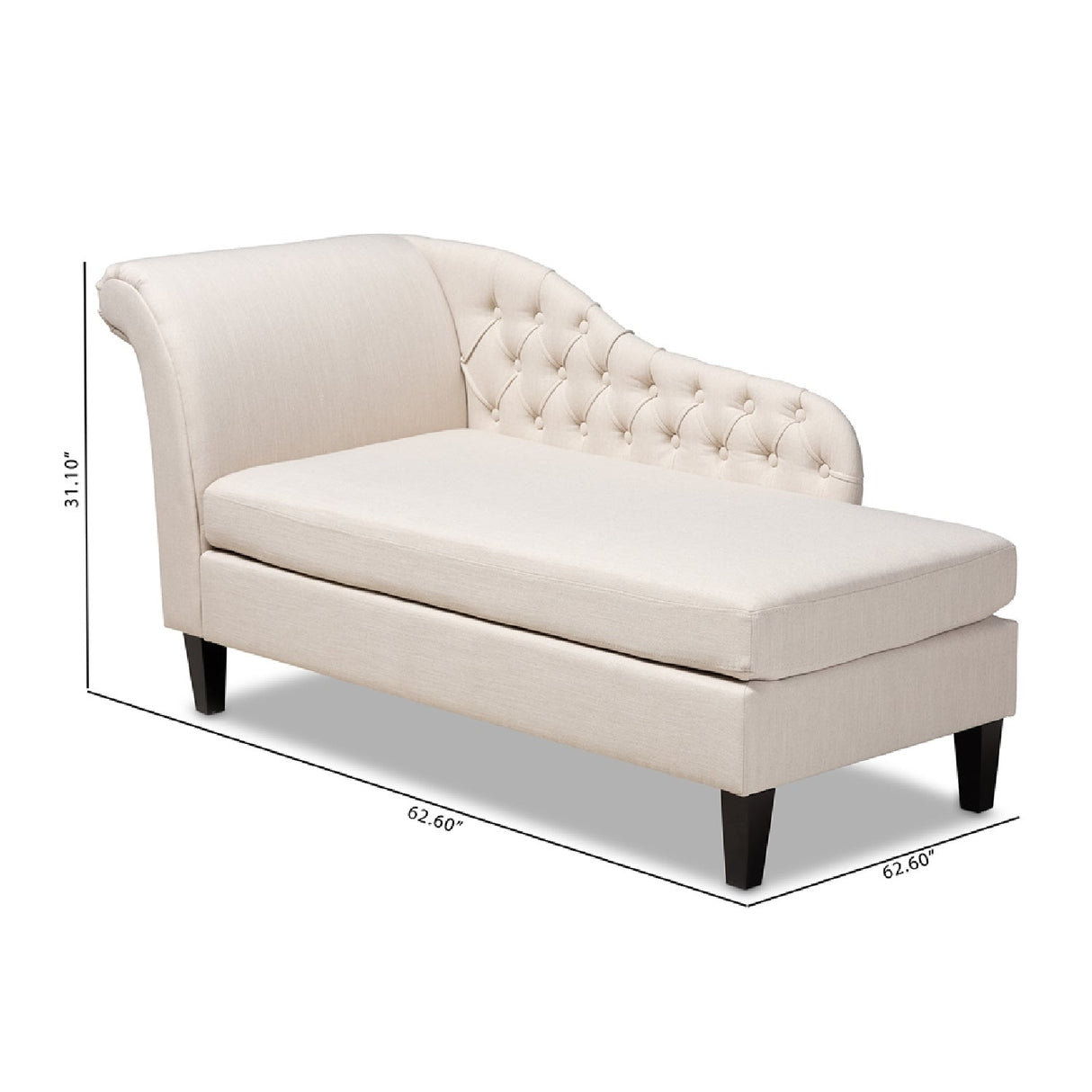   Modern European furniture - Tufted Fabric Chaise Lounge - www.oroa.com | Oroa.com