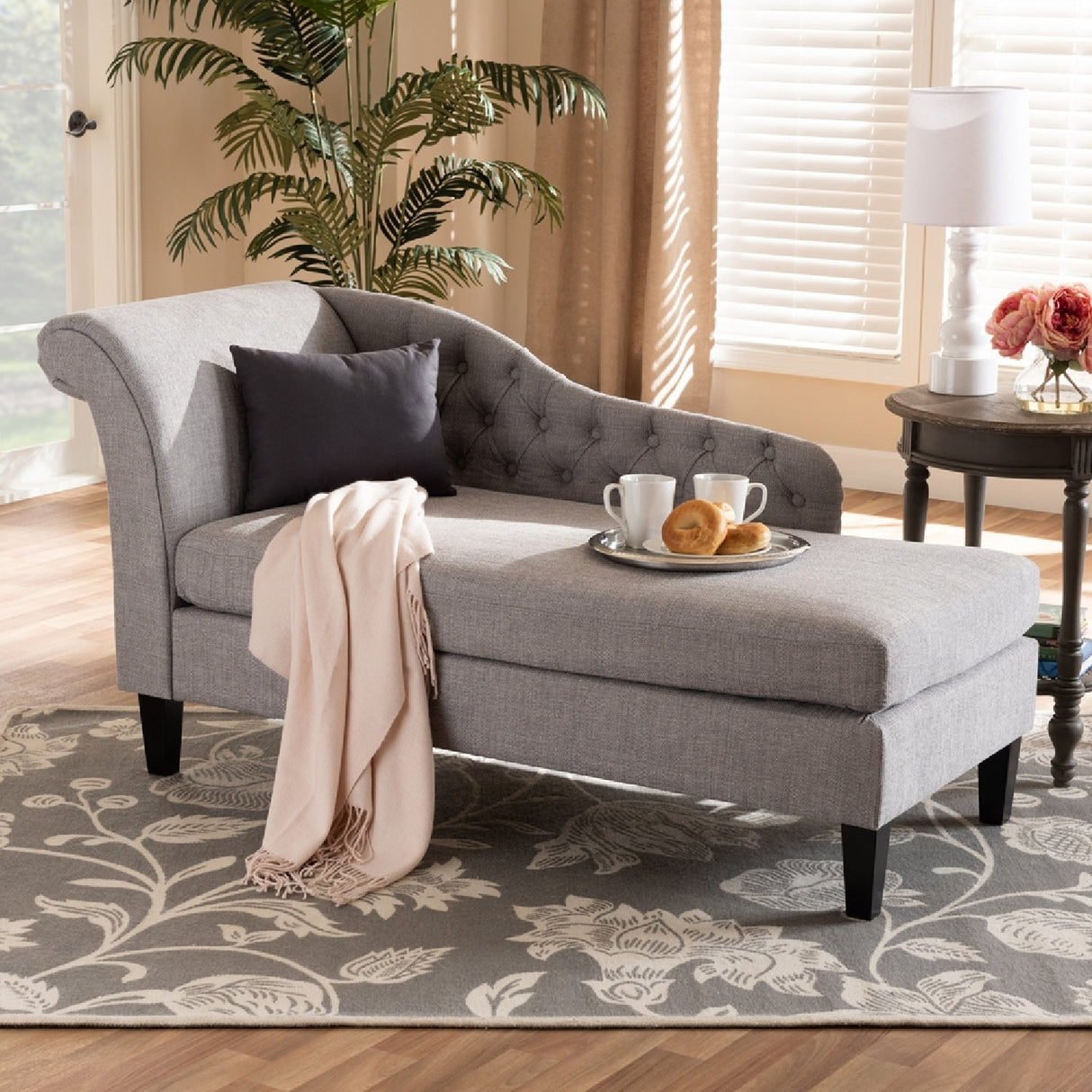   Modern European furniture - Tufted Fabric Chaise Lounge - www.oroa.com | Oroa.com