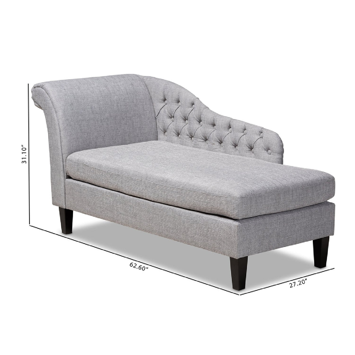   Modern European furniture - Tufted Fabric Chaise Lounge - www.oroa.com | Oroa.com