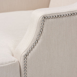   Modern European furniture - Beige Nailhead Trimmed Chaise Lounge - www.oroa.com | Oroa.com