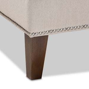   Modern European furniture - Beige Nailhead Trimmed Chaise Lounge - www.oroa.com | Oroa.com