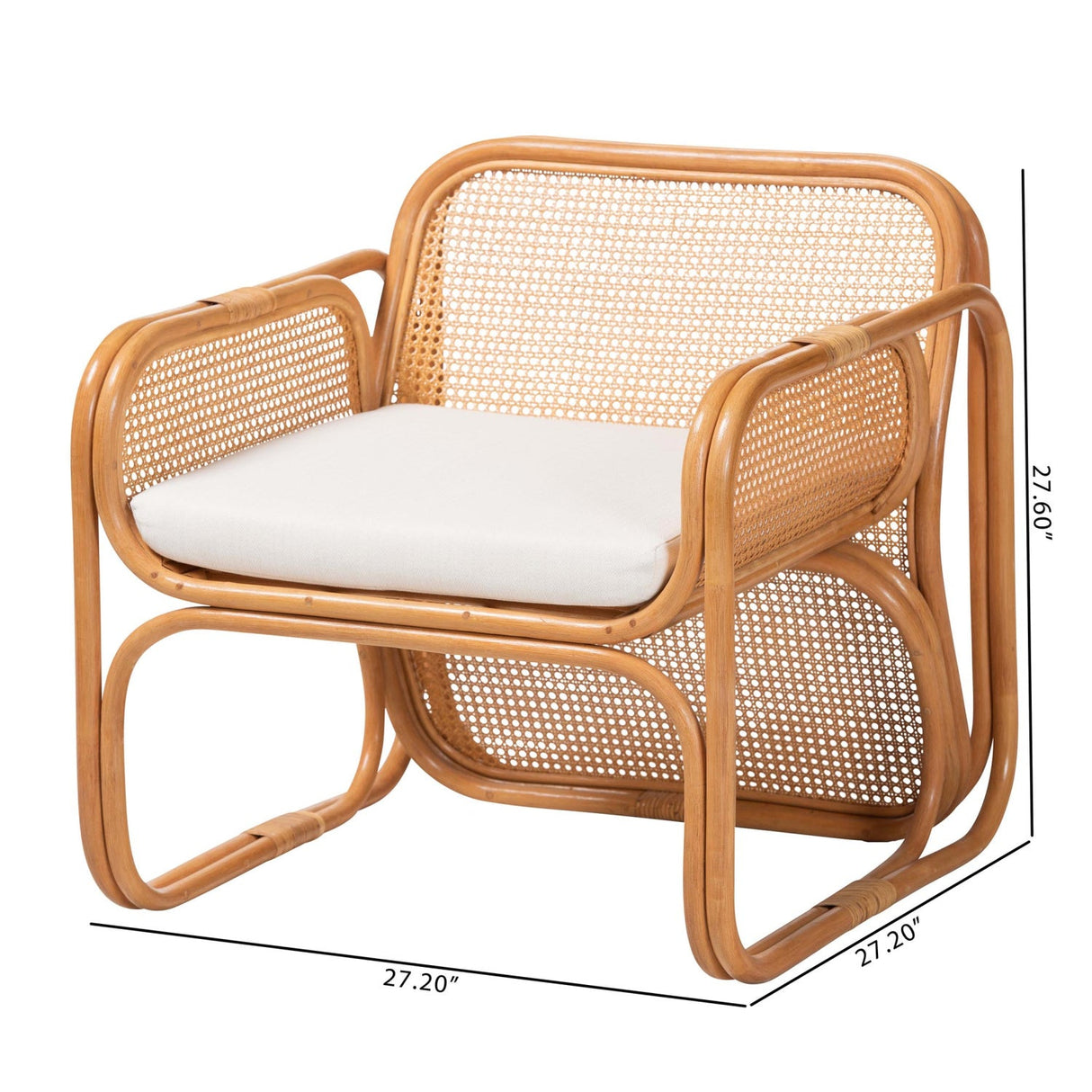   Modern European furniture - Rattan Cane Cushioned Lounge Chair - www.oroa.com | Oroa.com