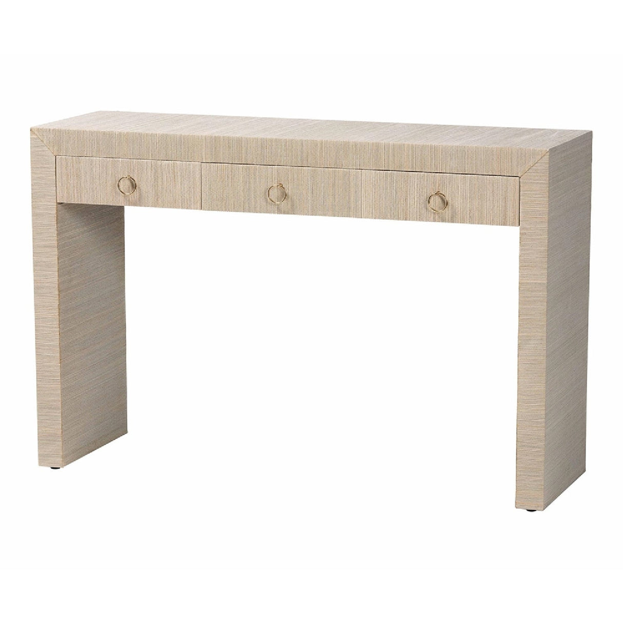   Modern European furniture - Natural Grasscloth 3 Drawer Console Table - www.oroa.com | Oroa.com