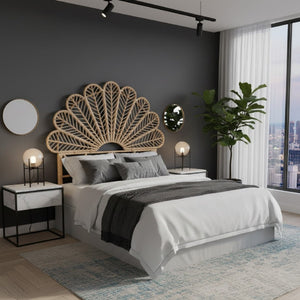   Modern European furniture - Rattan Rods Queen Size Headboard - www.oroa.com | Oroa.com