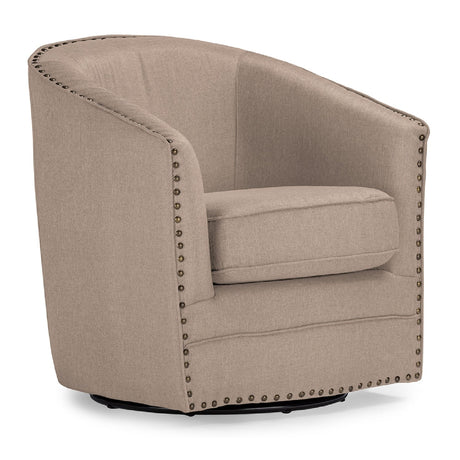   Modern European furniture - Beige Studded Swivel Tub Chair - www.oroa.com | Oroa.com