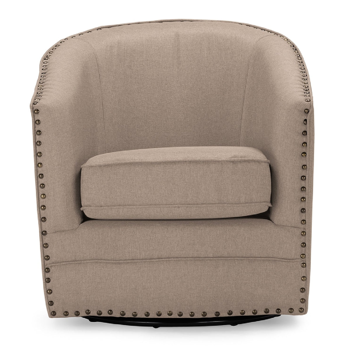  Modern European furniture - Beige Studded Swivel Tub Chair - www.oroa.com | Oroa.com
