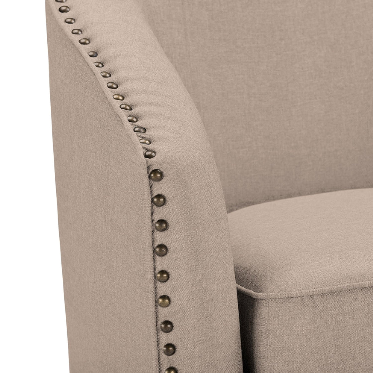   Modern European furniture - Beige Studded Swivel Tub Chair - www.oroa.com | Oroa.com
