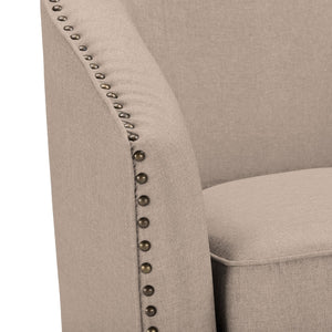   Modern European furniture - Beige Studded Swivel Tub Chair - www.oroa.com | Oroa.com