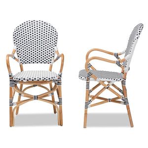   Contract furniture - Indoor Outdoor Two Toned Weaving Bistro Chairs 2 - www.oroatrade.com | Oroa.com