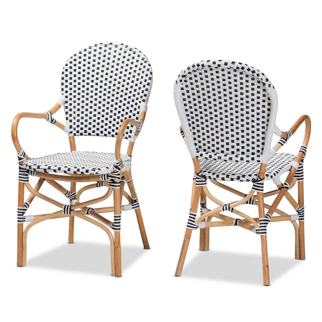 Contract furniture - Indoor Outdoor Two Toned Weaving Bistro Chairs 2 - www.oroatrade.com