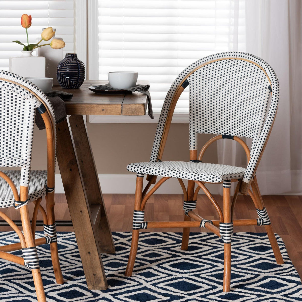   Contract furniture - Two Toned Weaving Indoor Outdoor Bistro Chair - www.oroatrade.com | Oroa.com