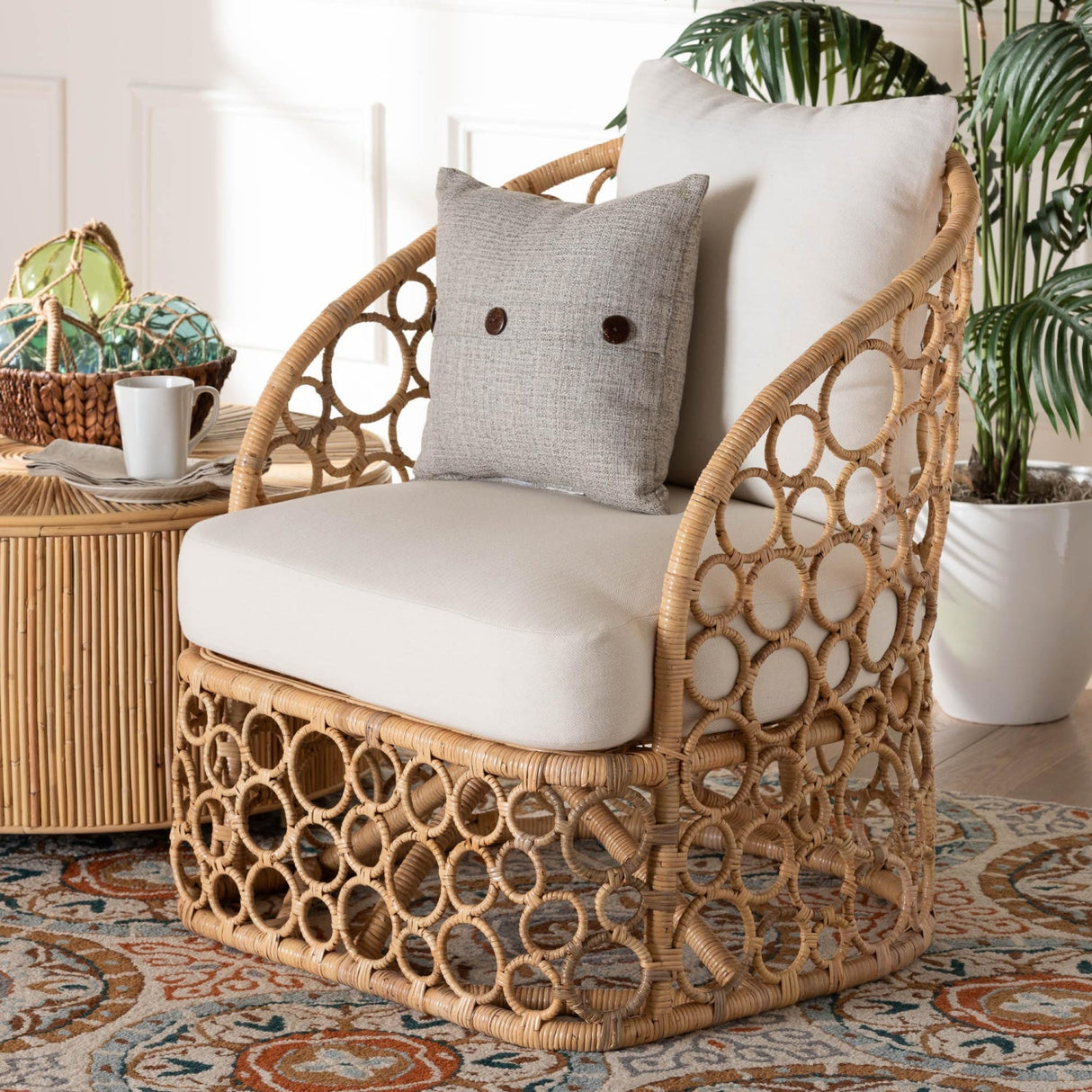   Modern European furniture - Sloped Arm Rattan Accent Chair - www.oroa.com | Oroa.com