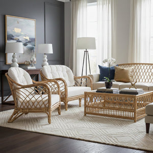   Modern European furniture - Natural Rattan Padded Lounge Chair - www.oroa.com | Oroa.com