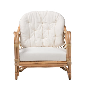   Modern European furniture - Natural Rattan Padded Lounge Chair - www.oroa.com | Oroa.com