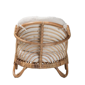   Modern European furniture - Natural Rattan Padded Lounge Chair - www.oroa.com | Oroa.com