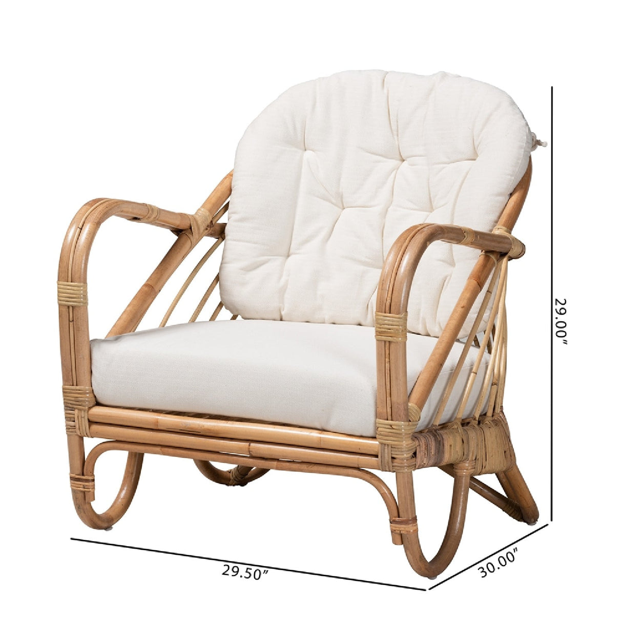  Modern European furniture - Natural Rattan Padded Lounge Chair - www.oroa.com | Oroa.com