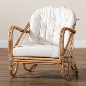   Modern European furniture - Natural Rattan Padded Lounge Chair - www.oroa.com | Oroa.com
