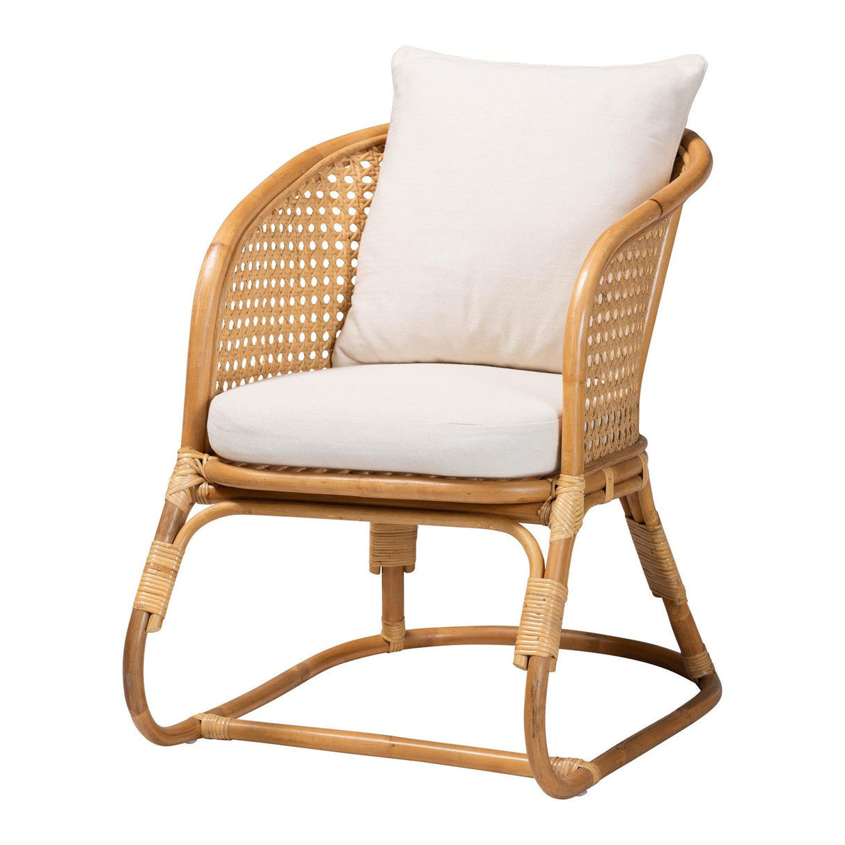   Modern European furniture - Cane Webbing Padded Accent Chair - www.oroa.com | Oroa.com