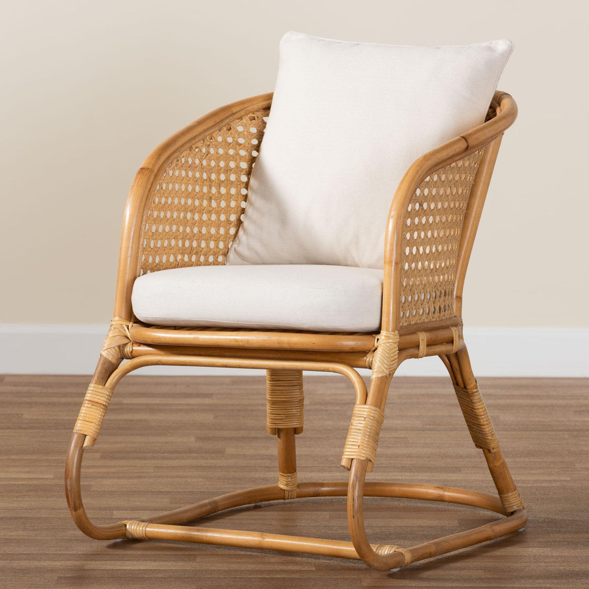   Modern European furniture - Cane Webbing Padded Accent Chair - www.oroa.com | Oroa.com