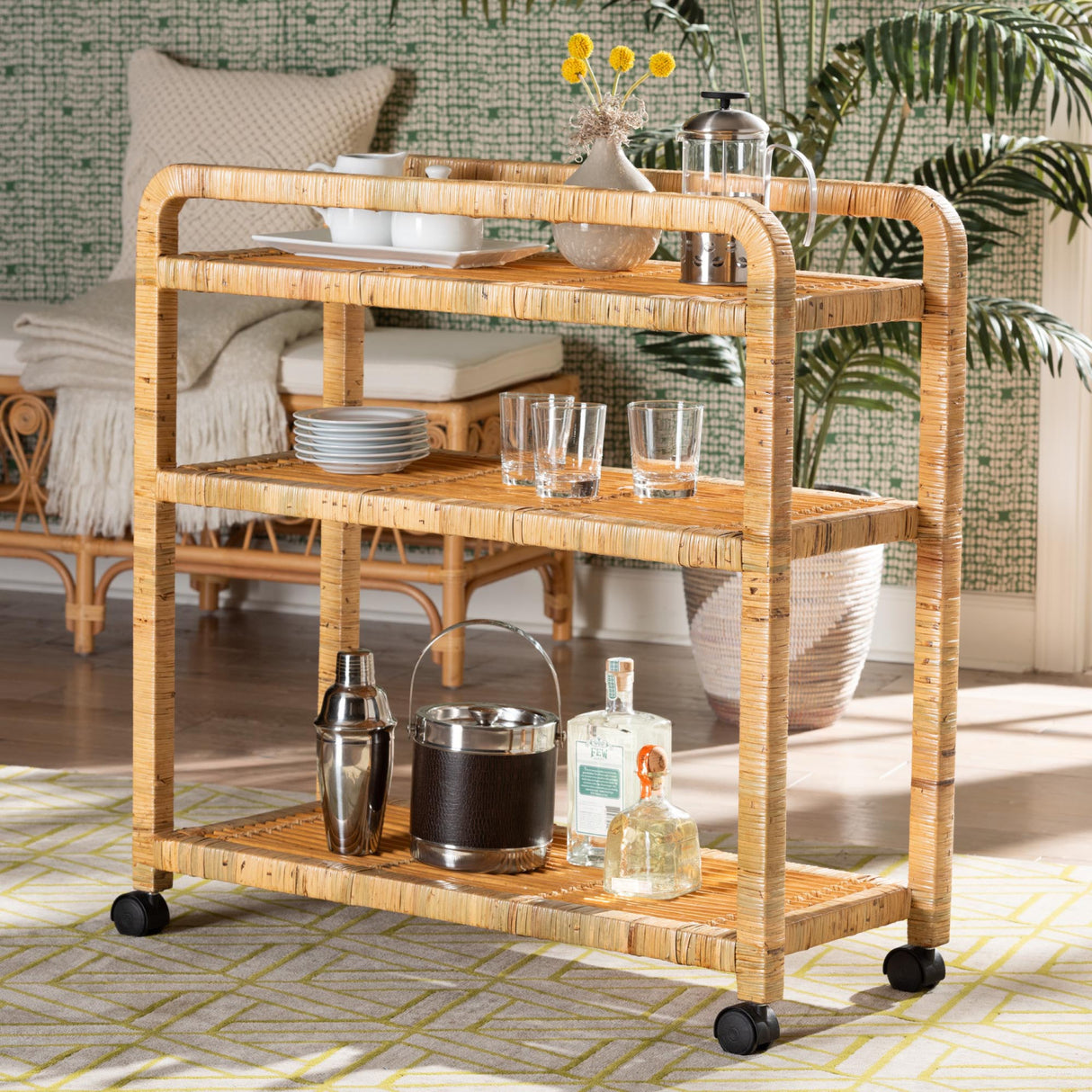   Modern European furniture - Rattan Wrapped Kitchen Cart - www.oroa.com | Oroa.com