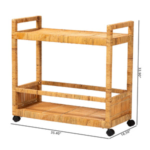   Modern European furniture - Rattan 2-Tier Kitchen Cart - www.oroa.com | Oroa.com
