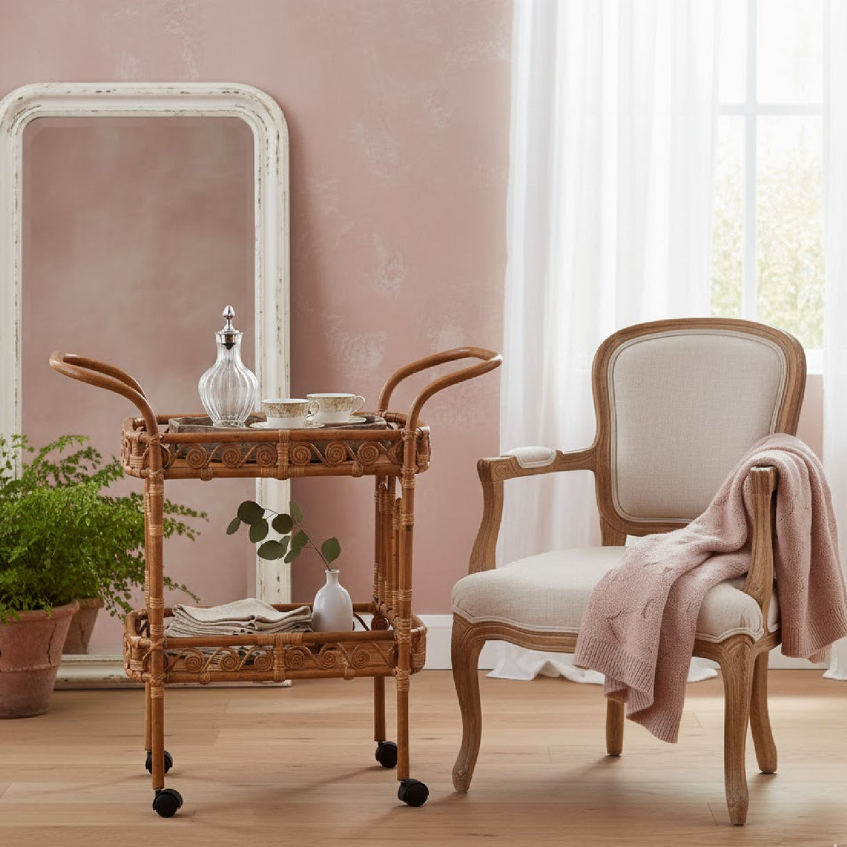   Modern European furniture - Natural Rattan Kitchen Cart - www.oroa.com | Oroa.com