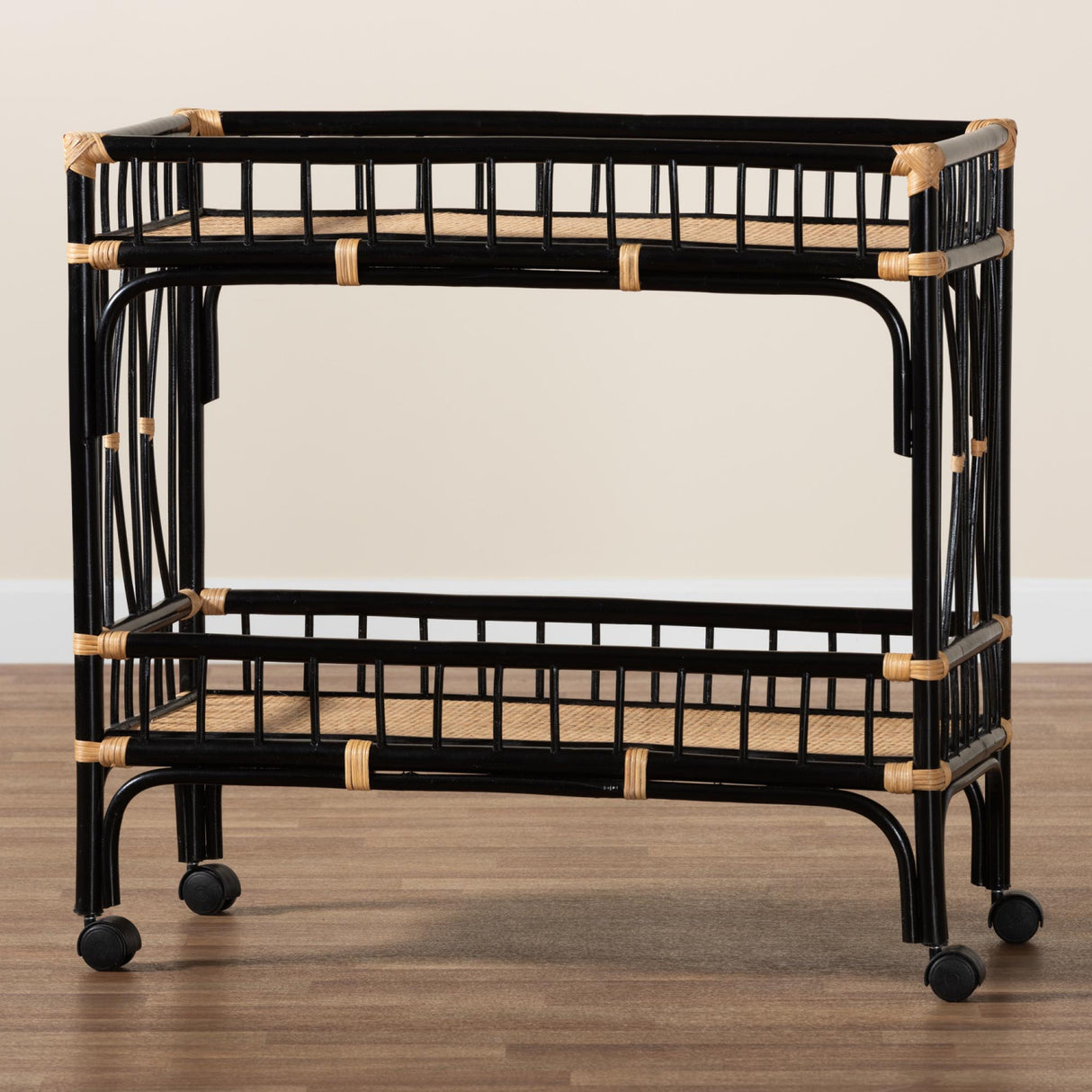   Modern European furniture - Black 2-Tier Kitchen Cart - www.oroa.com | Oroa.com