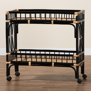   Modern European furniture - Black 2-Tier Kitchen Cart - www.oroa.com | Oroa.com