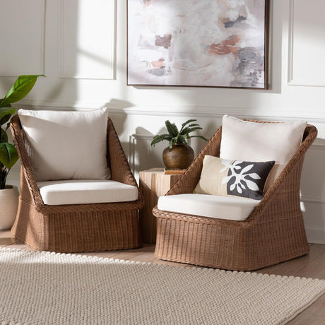   Modern European furniture - Braided Rattan Padded Lounge Chairs 2 - www.oroa.com | Oroa.com