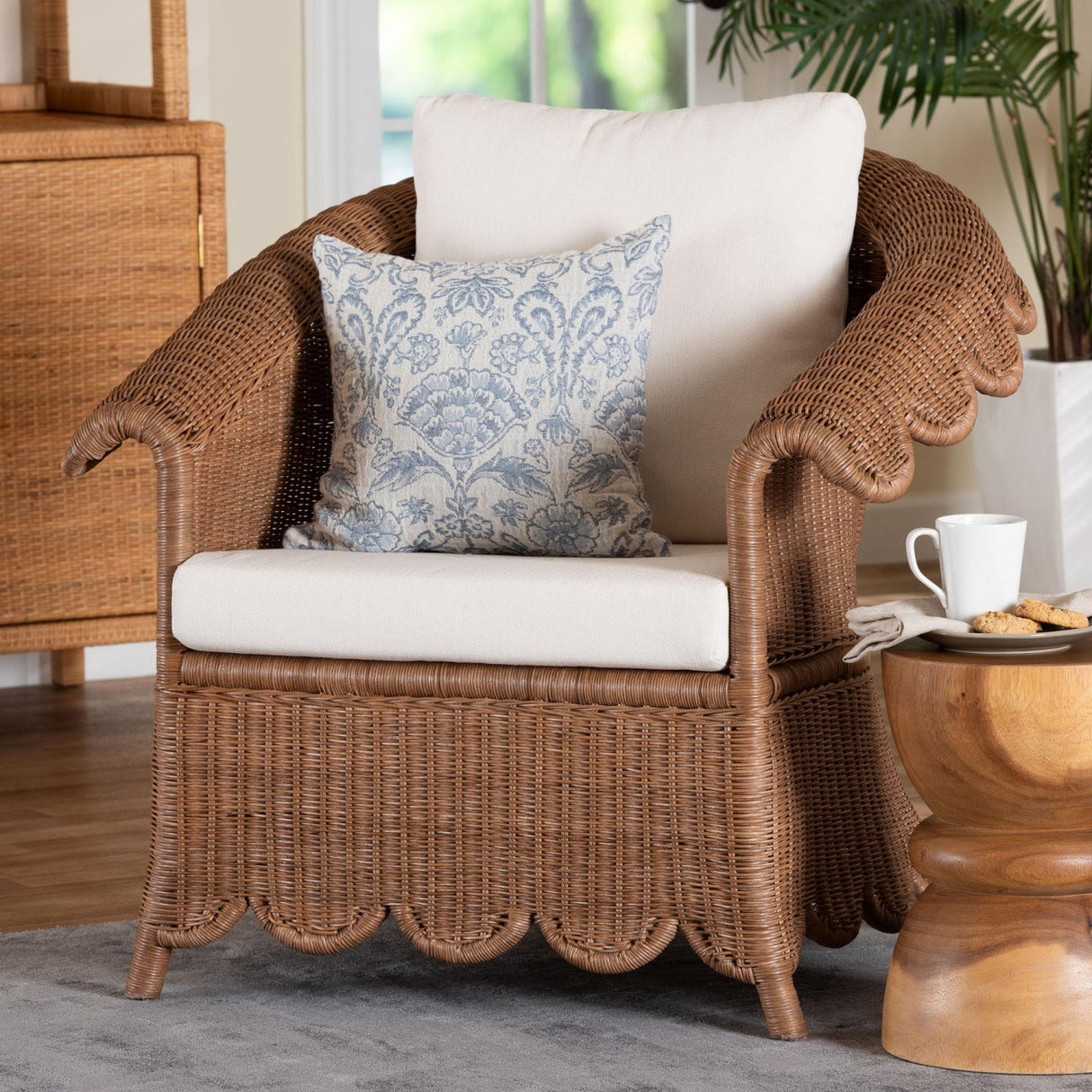   Modern European furniture - Scalloped Skirt Rattan Lounge Chair - www.oroa.com | Oroa.com