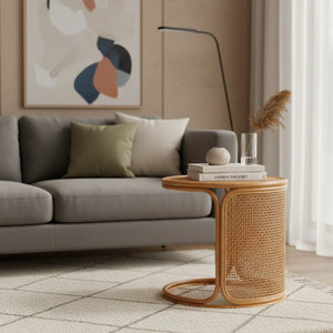   Modern European furniture - Woven Rattan Round End Table - www.oroa.com | Oroa.com