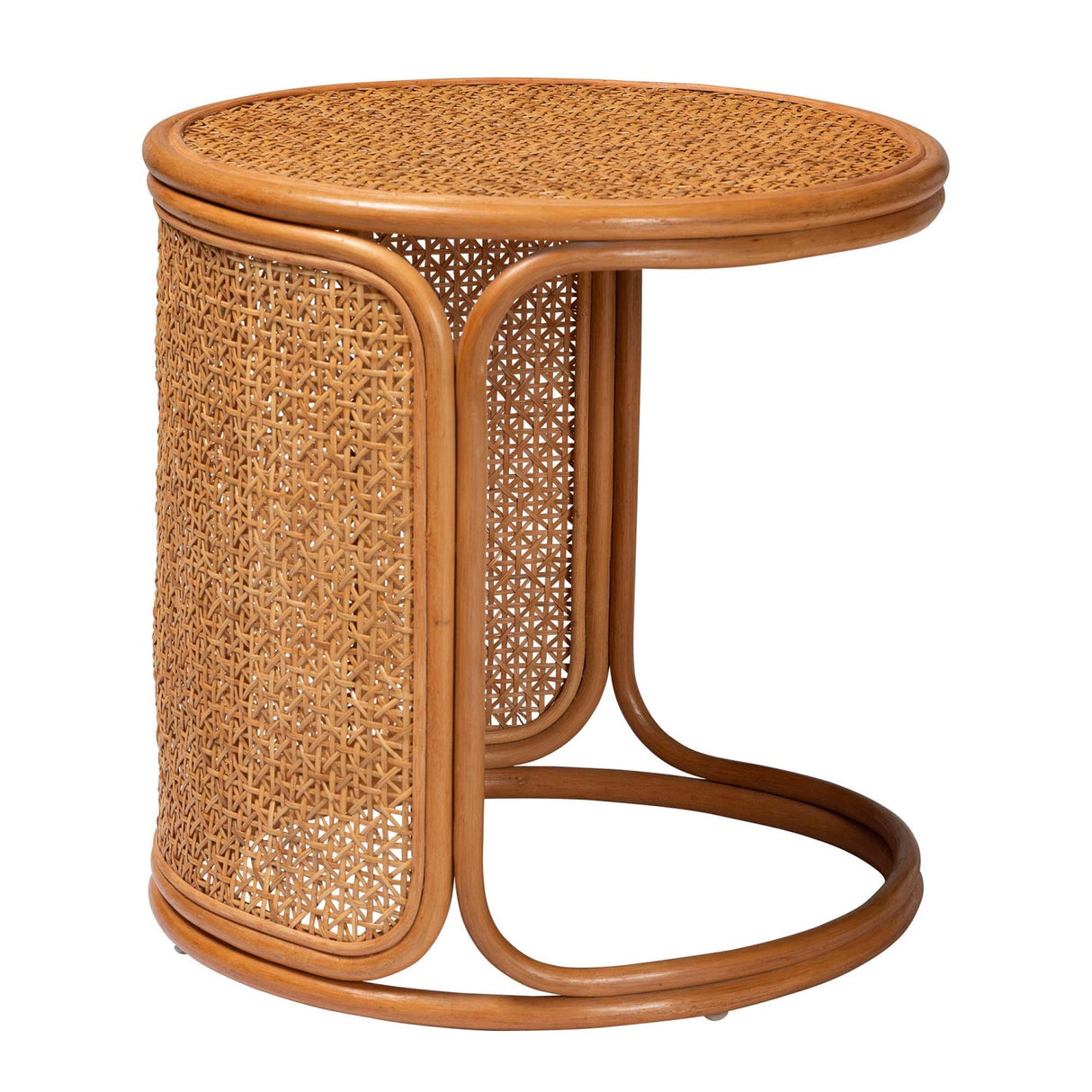   Modern European furniture - Woven Rattan Round End Table - www.oroa.com | Oroa.com