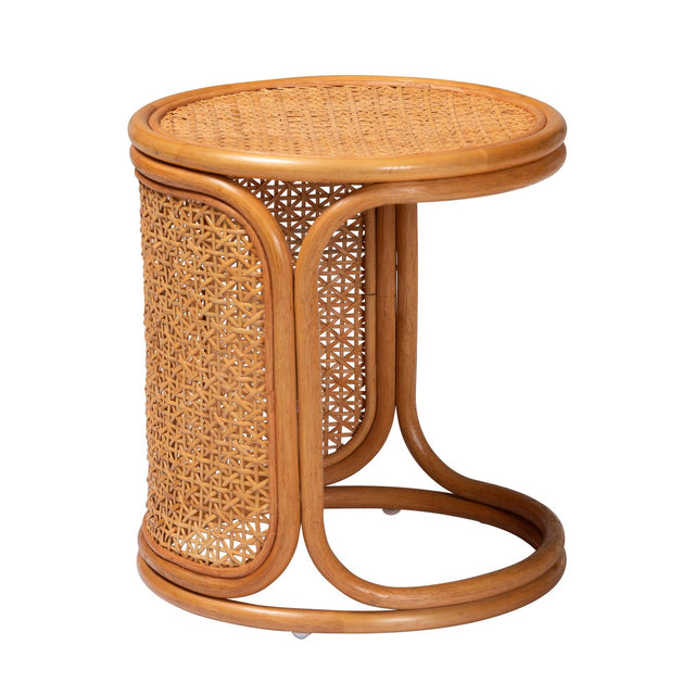 Modern European furniture - Woven Rattan Round End Table - www.oroa.com
