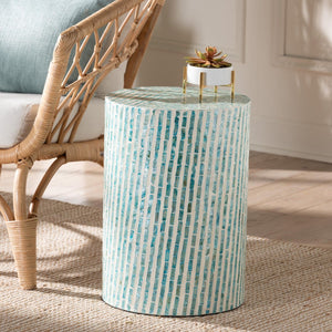   Modern European furniture - Blue Mother Of Pearl End Table - www.oroa.com | Oroa.com