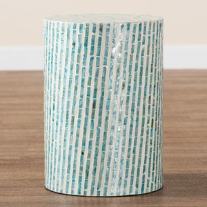   Modern European furniture - Blue Mother Of Pearl End Table - www.oroa.com | Oroa.com
