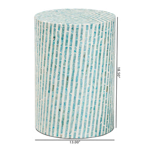   Modern European furniture - Blue Mother Of Pearl End Table - www.oroa.com | Oroa.com