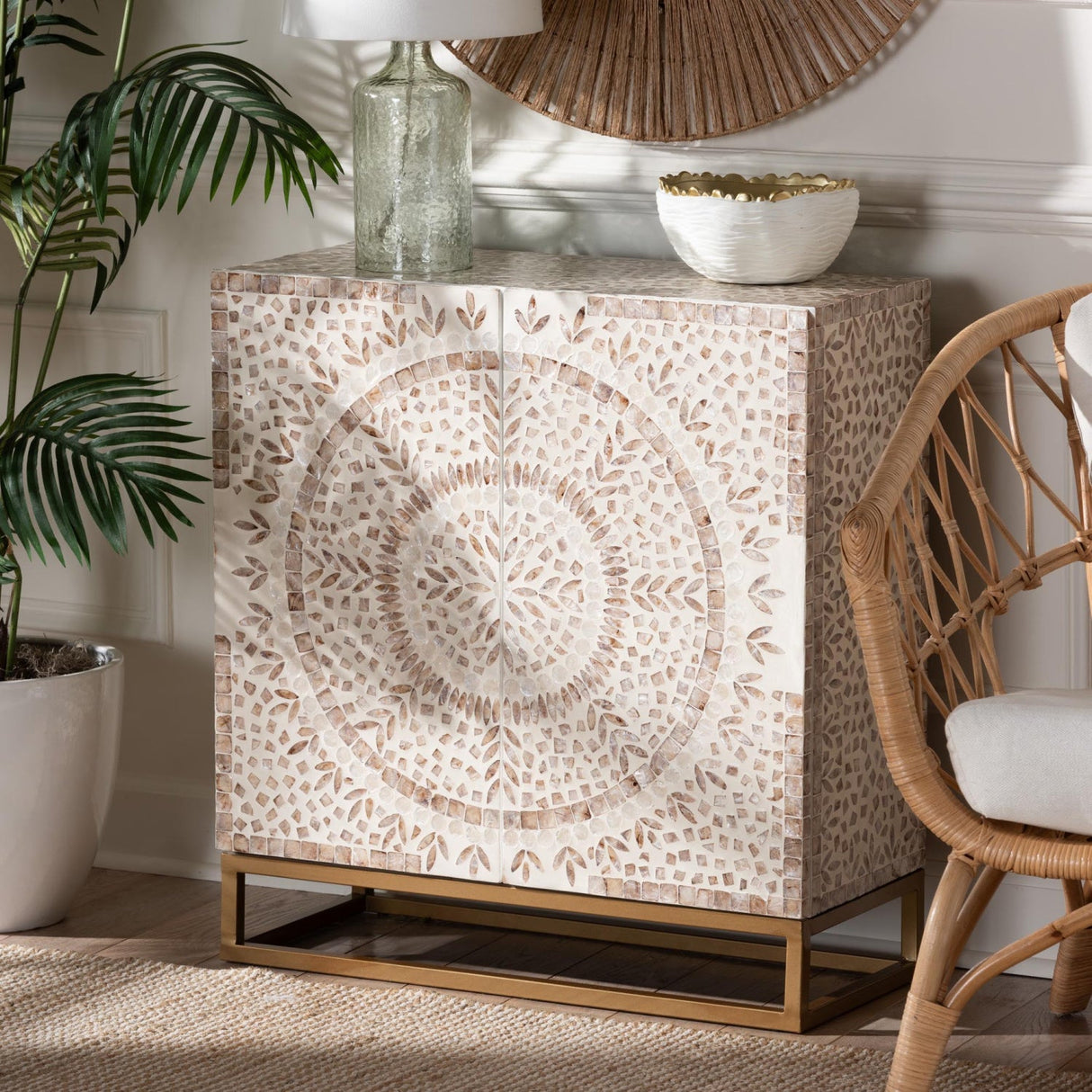   Modern European furniture - Floral Mother Of Pearl Cabinet - www.oroa.com | Oroa.com