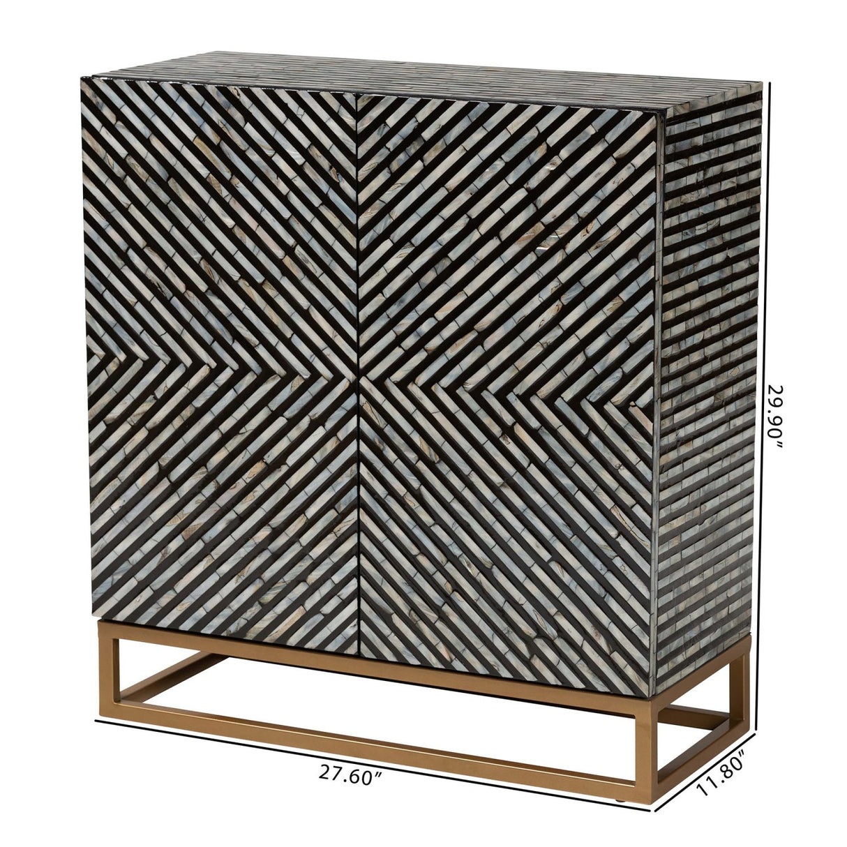  Modern European furniture - Black Gray 2 Door Cabinet - www.oroa.com | Oroa.com