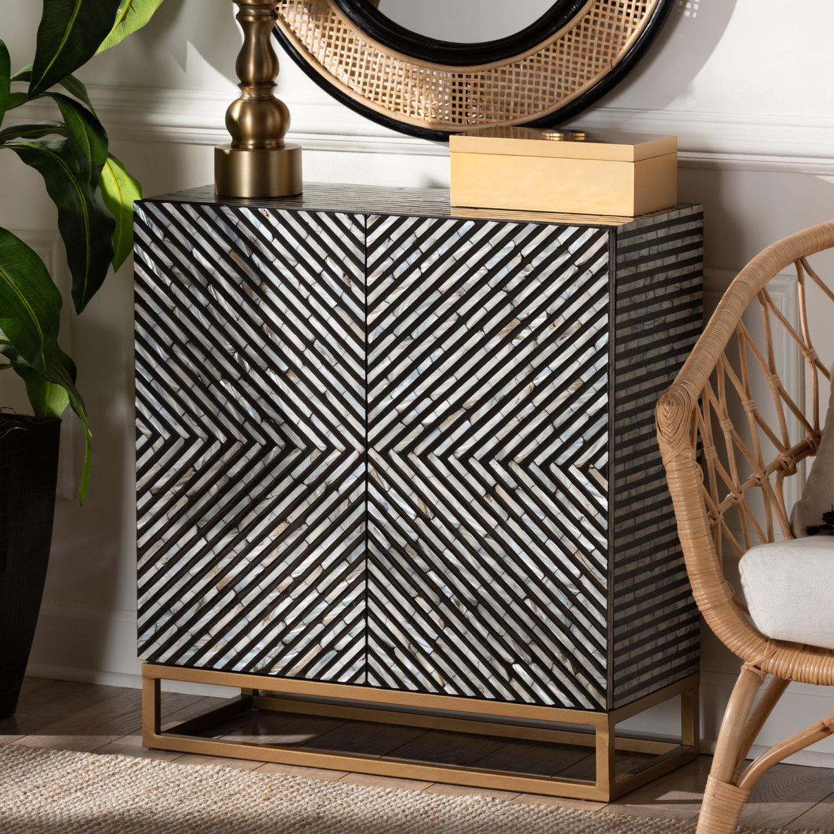   Modern European furniture - Black Gray 2 Door Cabinet - www.oroa.com | Oroa.com