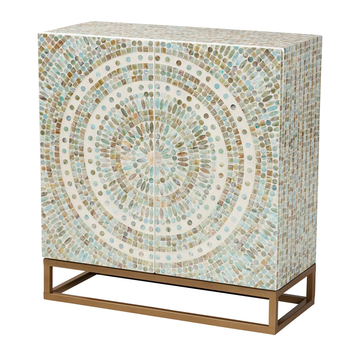   Modern European furniture - Multicolored Mother Of Pearl Cabinet - www.oroa.com | Oroa.com