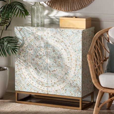   Modern European furniture - Multicolored Mother Of Pearl Cabinet - www.oroa.com | Oroa.com