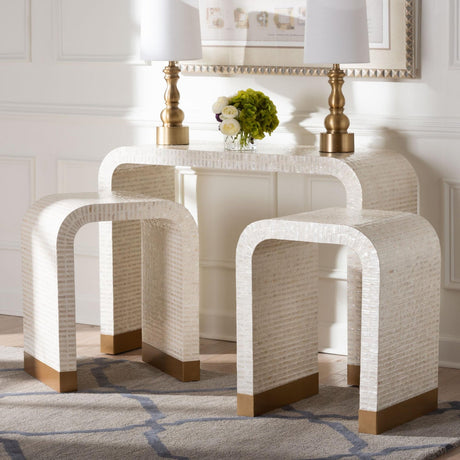   Modern European furniture - White Capiz Shell Accent Tables 3 - www.oroa.com | Oroa.com